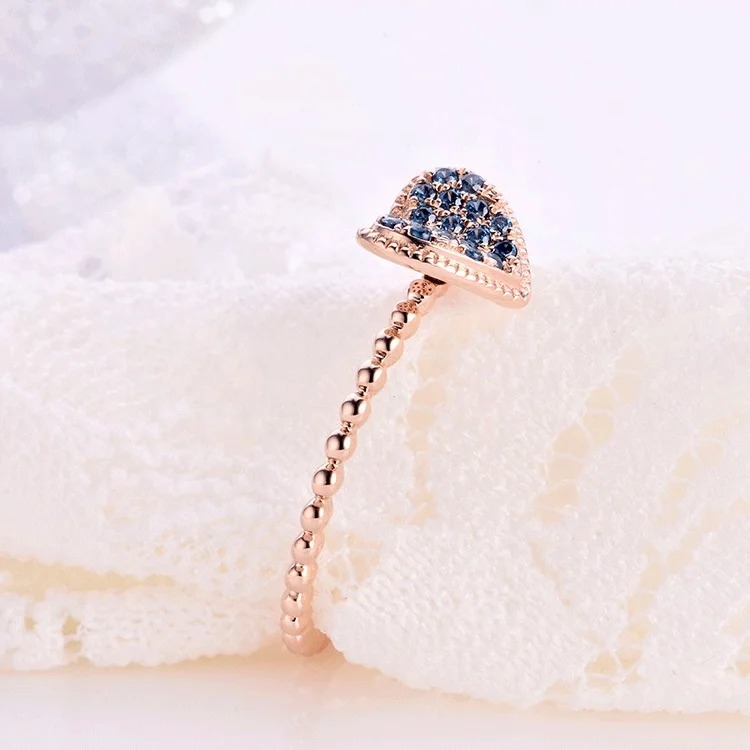 «Любящее сердце, ювелирные изделия для девушек, 100% реальные твердого 9K 375 Лондон Золотое кольцо модель Быстрая доставка