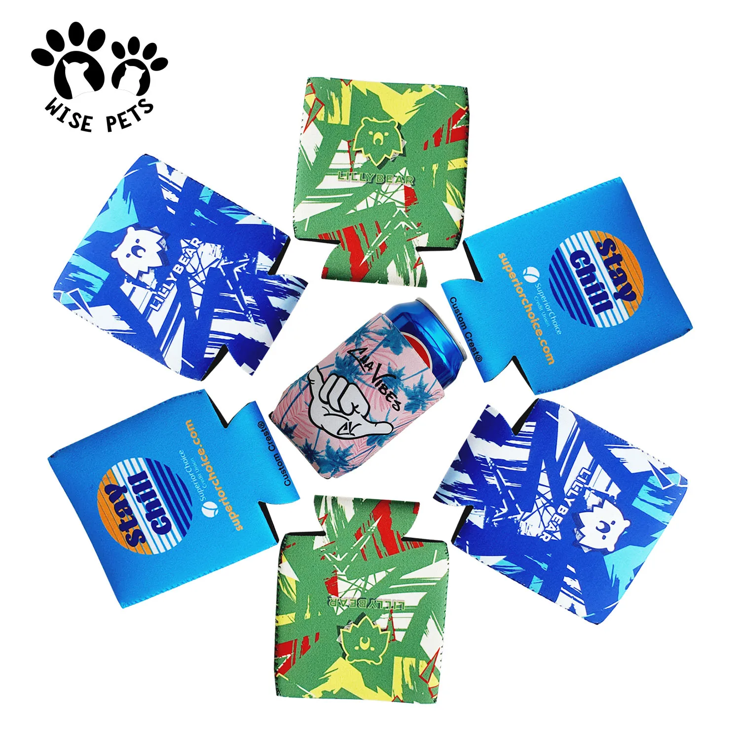 Customized Drink Sprite Can Sleeves Cooler Stubby Holder Waterproof Neoprene Insulated Water Bottle Sleeve For Wedding Party