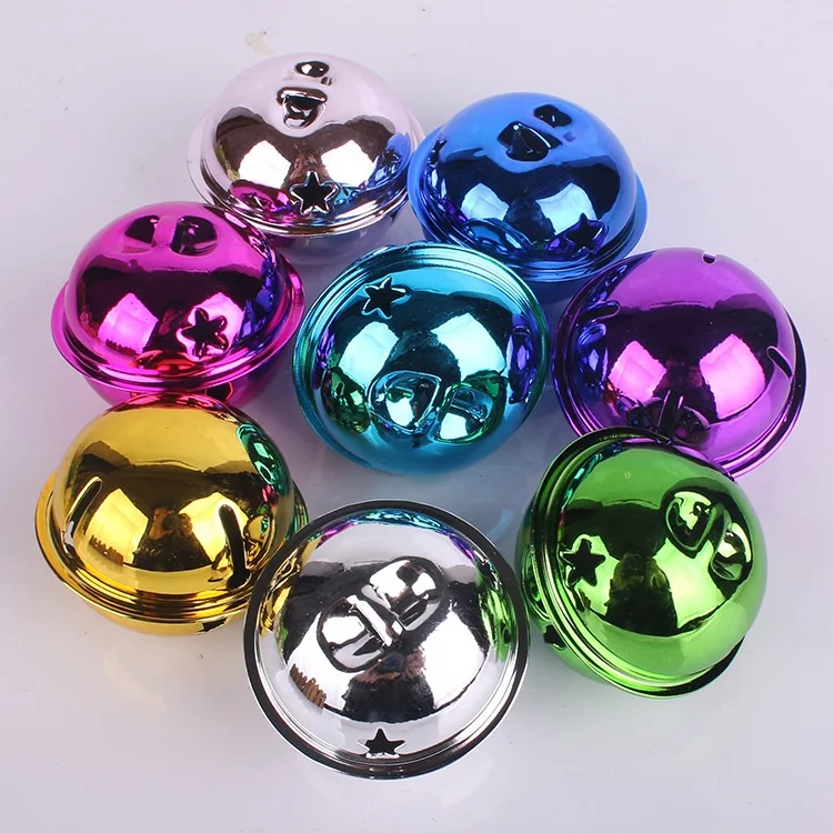 40mm Multi-Colored Christmas Shiny Bells DIY Metal Jingle Bells for Festival Party Decorations Jewelry Making Dog Doorbells