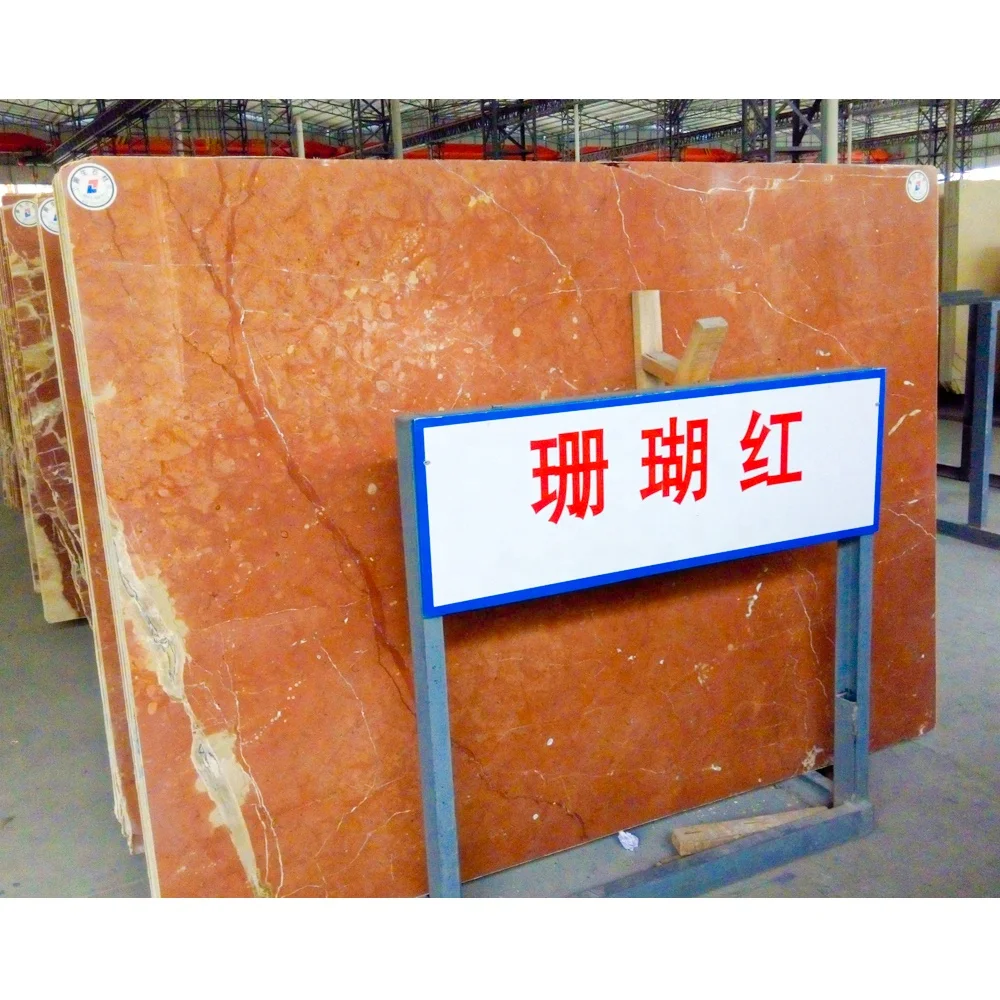 BOTON STONE Polished Customized Marmo Slab Red Marble Slab Graphic Seaworthy Strong Stone Marble