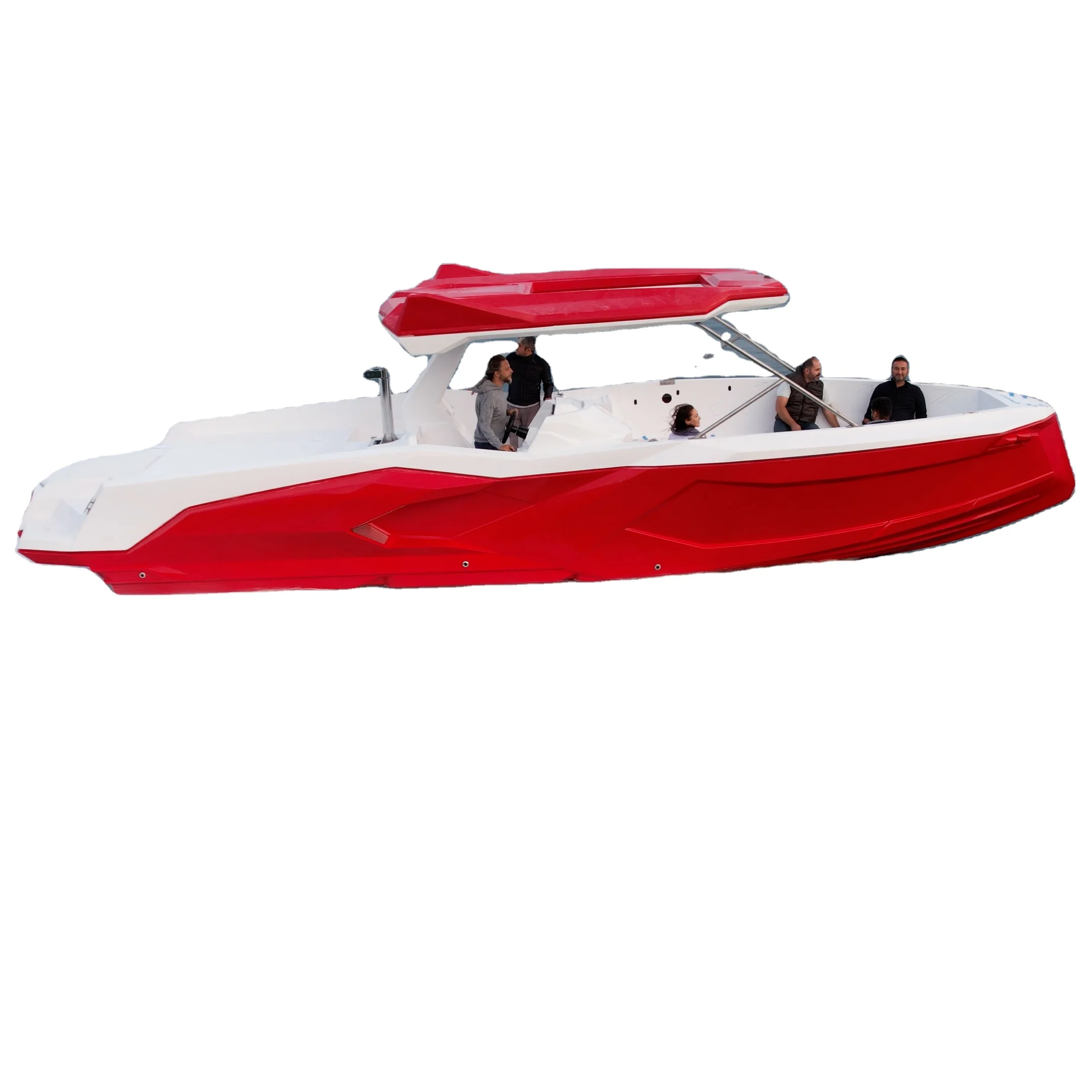 Alesta Marine Luxury Raptor Parasailing Excursion Boat RED AND WHITE New Fiber Glass Entertainment CE Best Quality White Ocean