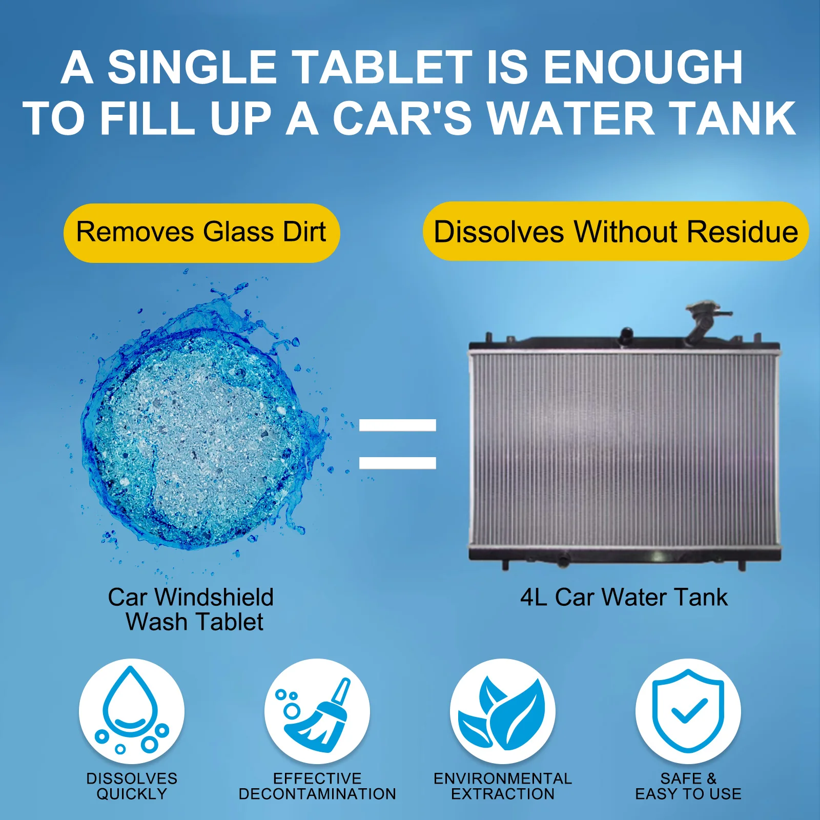 Wholesale 100pcs Car Windshield Wiper Cleaning Concentrated Washer Tablets Fluid Solid Car Windshield Glass Cleaner Tablets