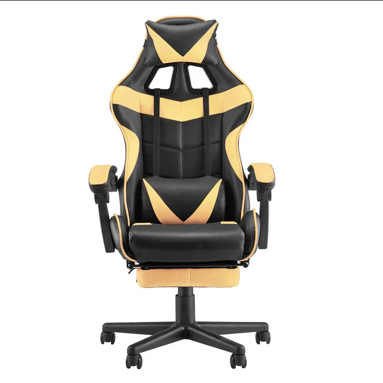 2024 New modern  gaming chair with footrest PU leather OEM color High Back chair