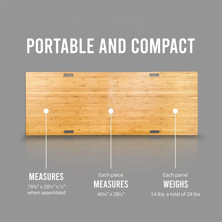 Portable Dance Floor Tap Board Yoga Mat Bamboo Board for Carpet Grass and Uneven Surfaces