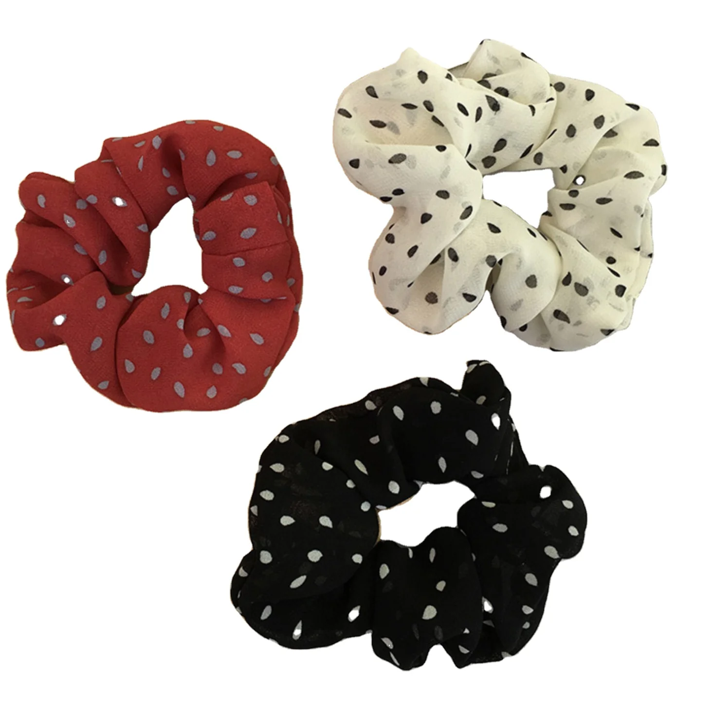 Ins wave dot hair circle versatile ball head rope hair accessories