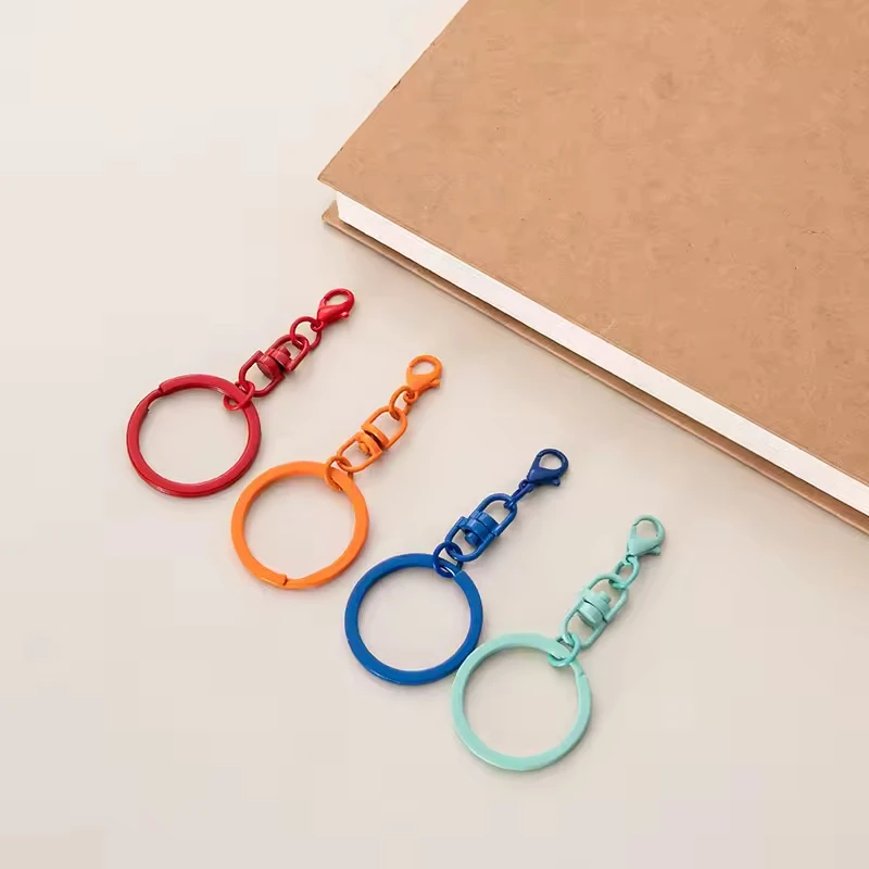 30mm Metal Keyring with Rotating Buckle Lobster DIY Jewelry Making Keychain Connector Key Ring Accessories