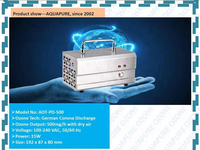 Portable Oxygen Feeding Cold Corona Discharge Medical Grade O3 for ozone oil/water