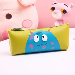 Custom Printed Promotional Pu Leather Pencil Case Cute Animal Printing Pen Bag Kids School Pencil Pouch