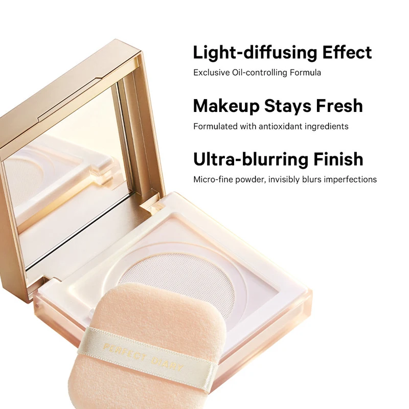 wholesale oem finely milled face vegan high quality setting powder cakupan sedang water proof colored transparent setting powder