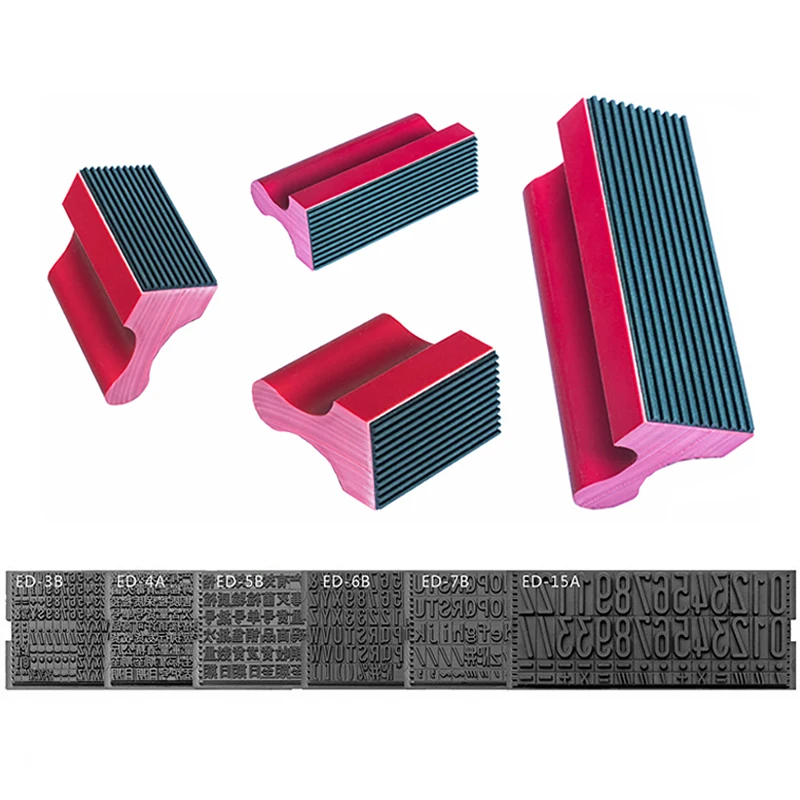 ED Movable Type Stamp Red Rubber Slot Handle Card Character Grain Thick Slot Thin Slot Can Be Printed One Line or More Lines