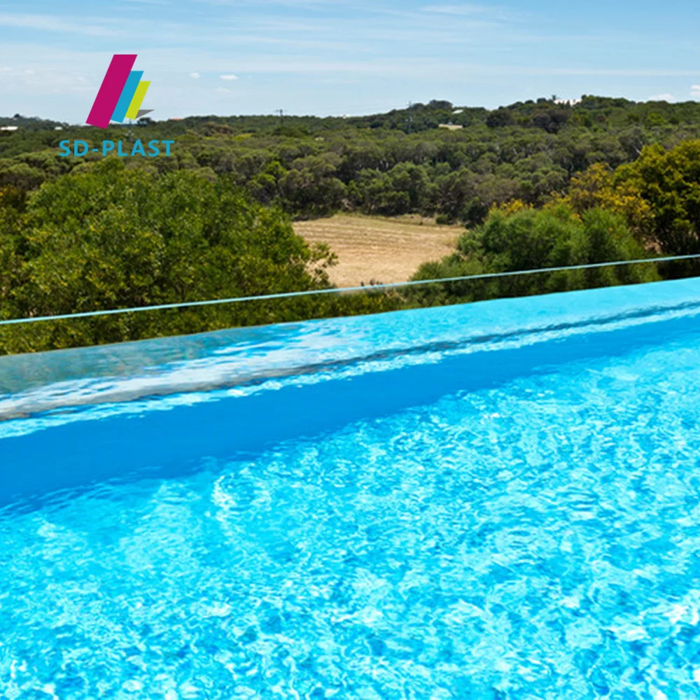 SUN-DECOR Custom size outdoor wholesale large plastic sheet 50mm thickness clear acrylic sheet swimming pool acrylic pool wall