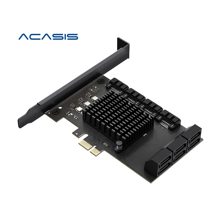 Acasis Высококачественная 10 портовая карта расширения 6 Гбит/с x1/x4 PCIE на SATA III для майнеров блокчейнов многоразового