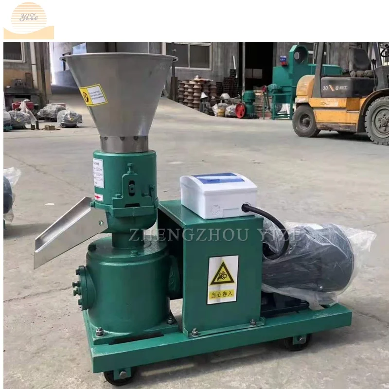 Electric flat-die feed processing machines extruder pelletizer machine for animal cow rabbit cheep cattle pellet making machine