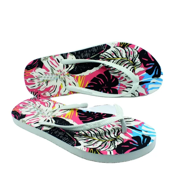 
Custom Floral Printing Ladies Flip Flops 
