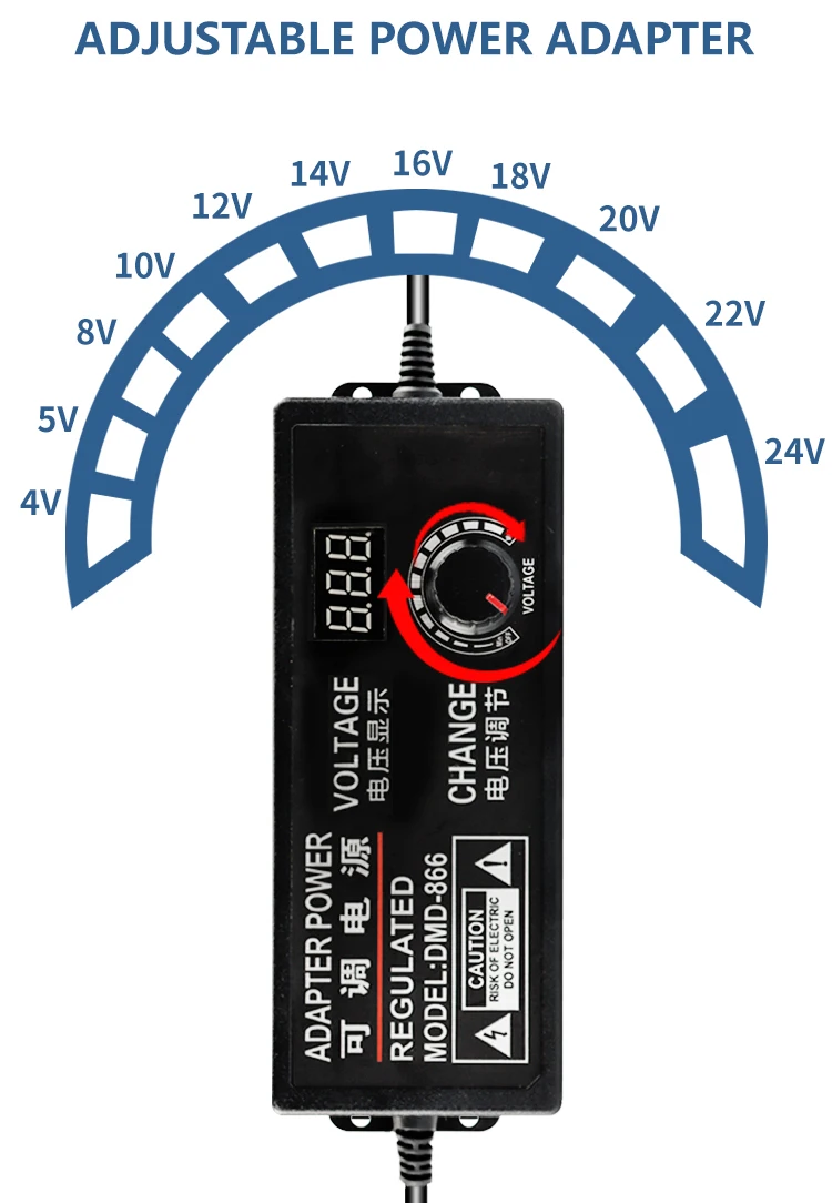 Adjustable Helicoid Adapter AC to DC 12V 5A 60W Multi Voltage Power Adapter