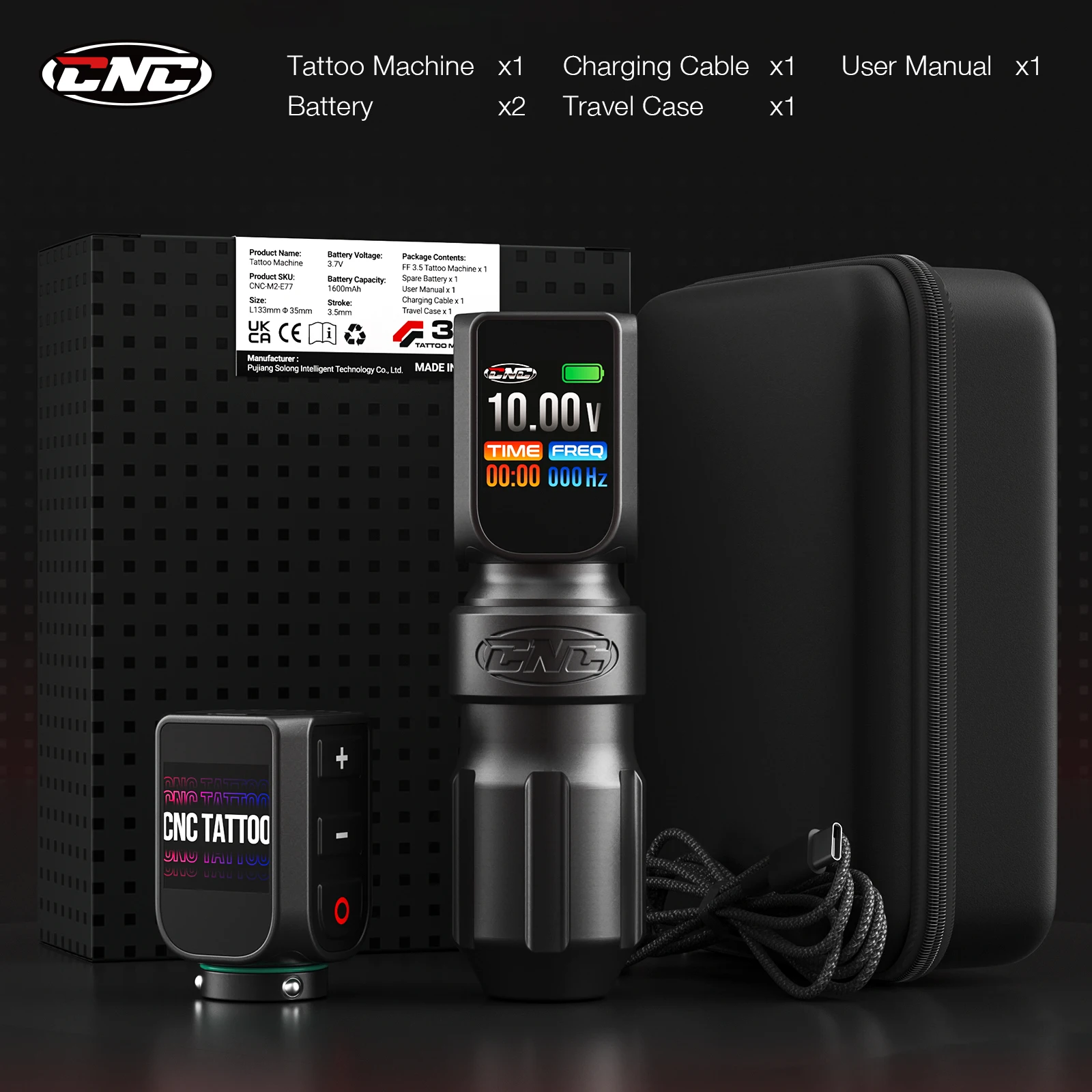 New CNC Professional Wireless Rotary Tattoo Pen Dual Batteries Wireless Tattoo Machine Gun