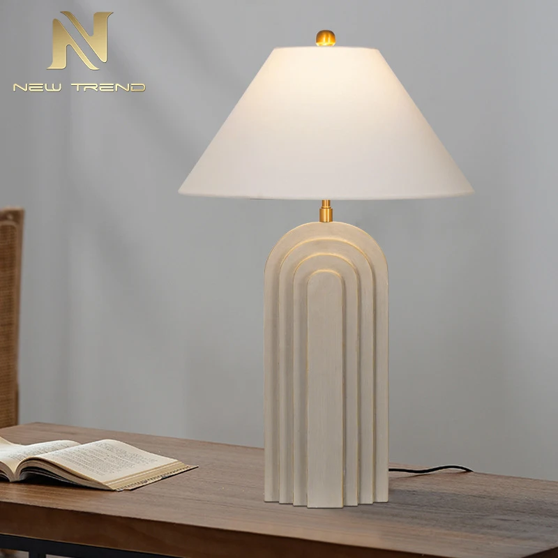 Contemporary Style Indoor Decoration Restaurant Hotel Room Bedroom White LED Table Lamp