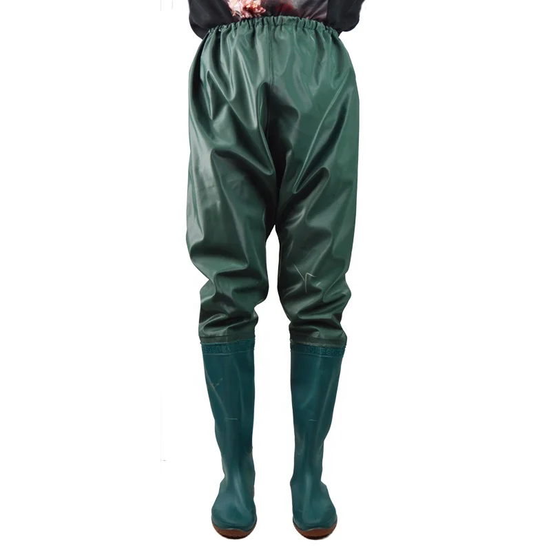 Ultralight Waterproof PVC Rubber Wading Pants Underwater Catch Fish Non-slip High Tube Rain Boots Outdoor Fishing Hunting Pants
