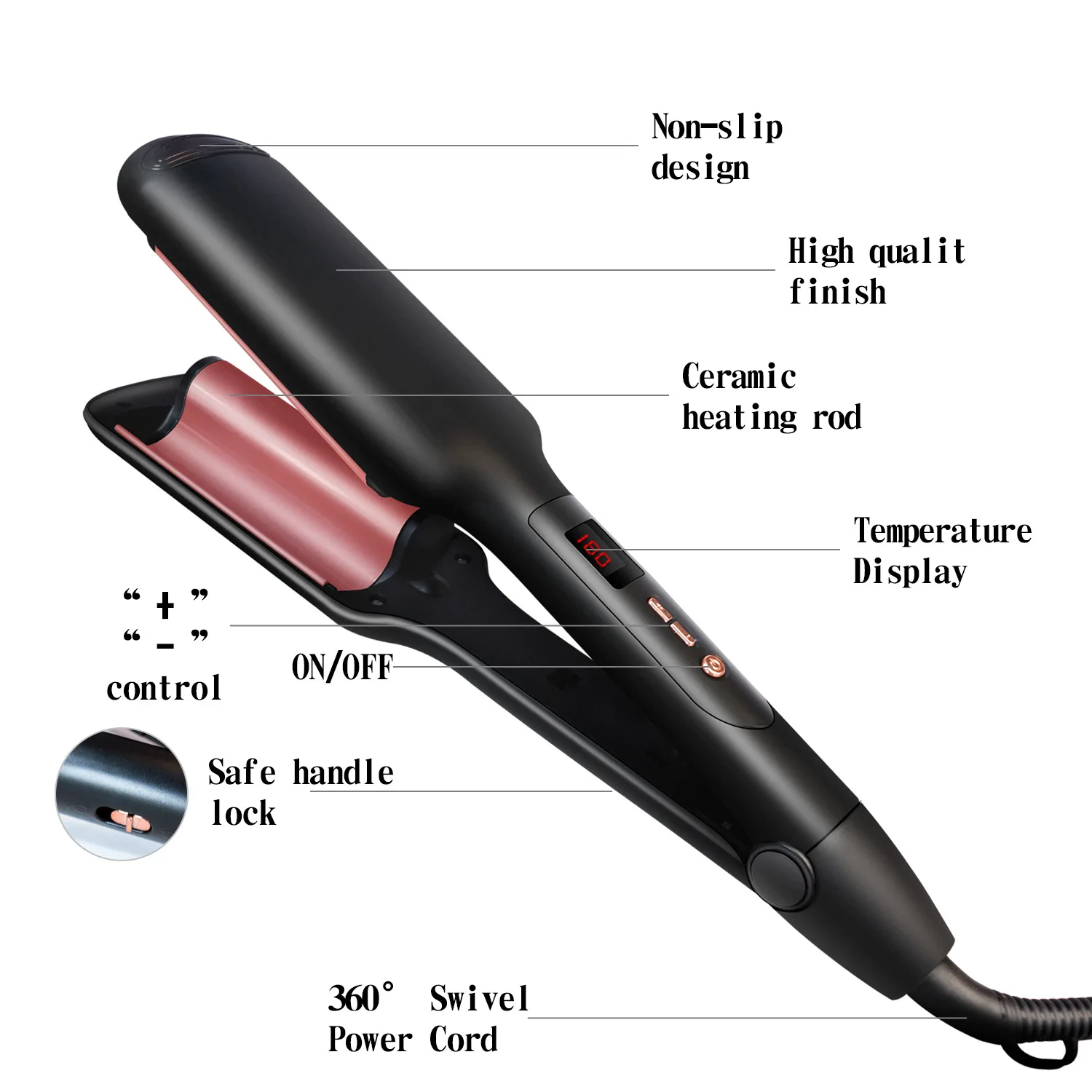 
2021 New Design Two-Tube Water Ripple Straight Curling Hair Splint Waver Curler Hair Iron Curling 