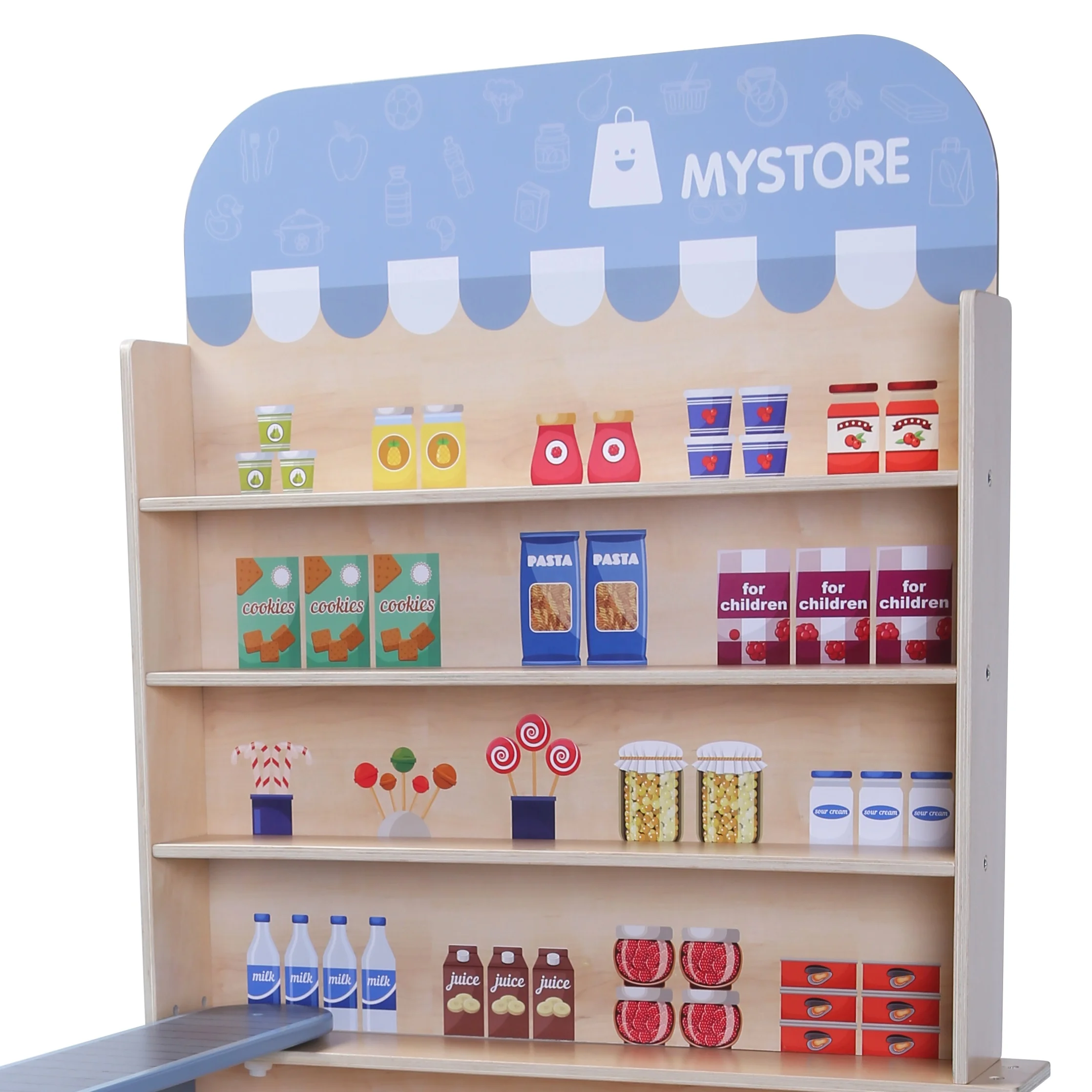Montessori Toys Role-play Educational Toy Wooden Supermarket Toy for Toddler