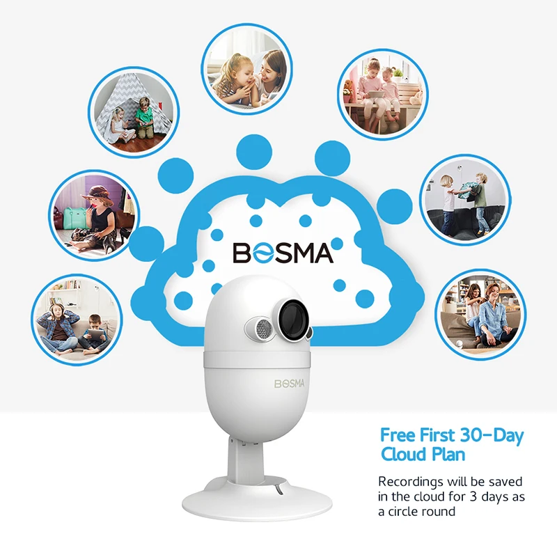 
Smart home full hd 1080p night vision video camera wifi camera from BOSMA 