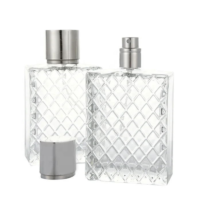 100ml 3.4 oz Refillable Spray Glass Perfume Bottles Cosmetic Fine Mist Atomizer Empty Clear Essential Oil Container for Travel
