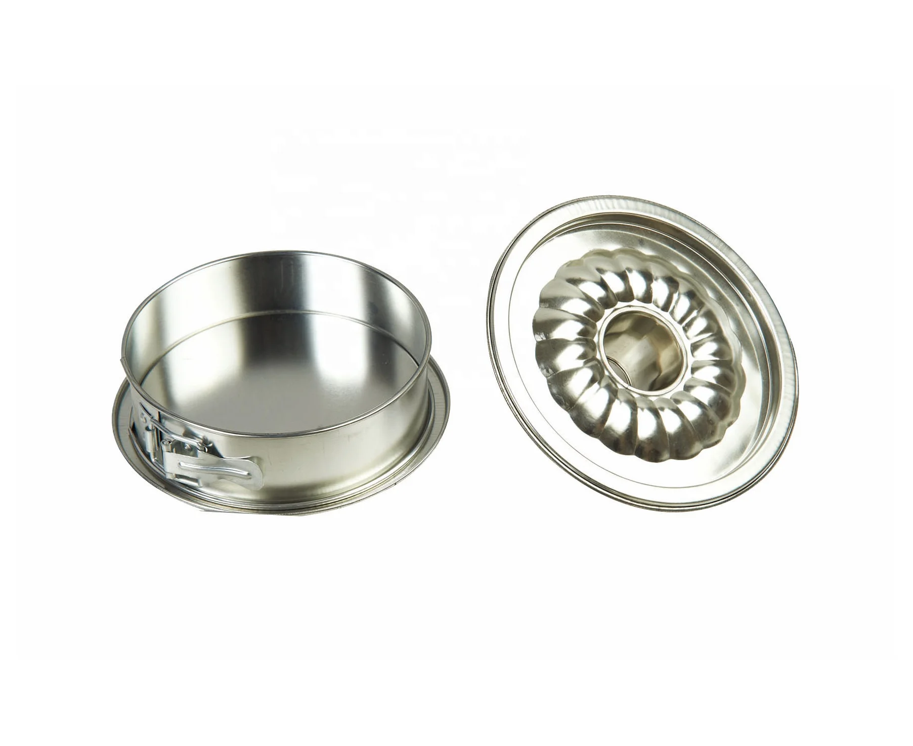 7 Inch Eco Friendly Tinplate Leakproof Springform Cake Pan with Flat and Tube Base Quick Release Latch