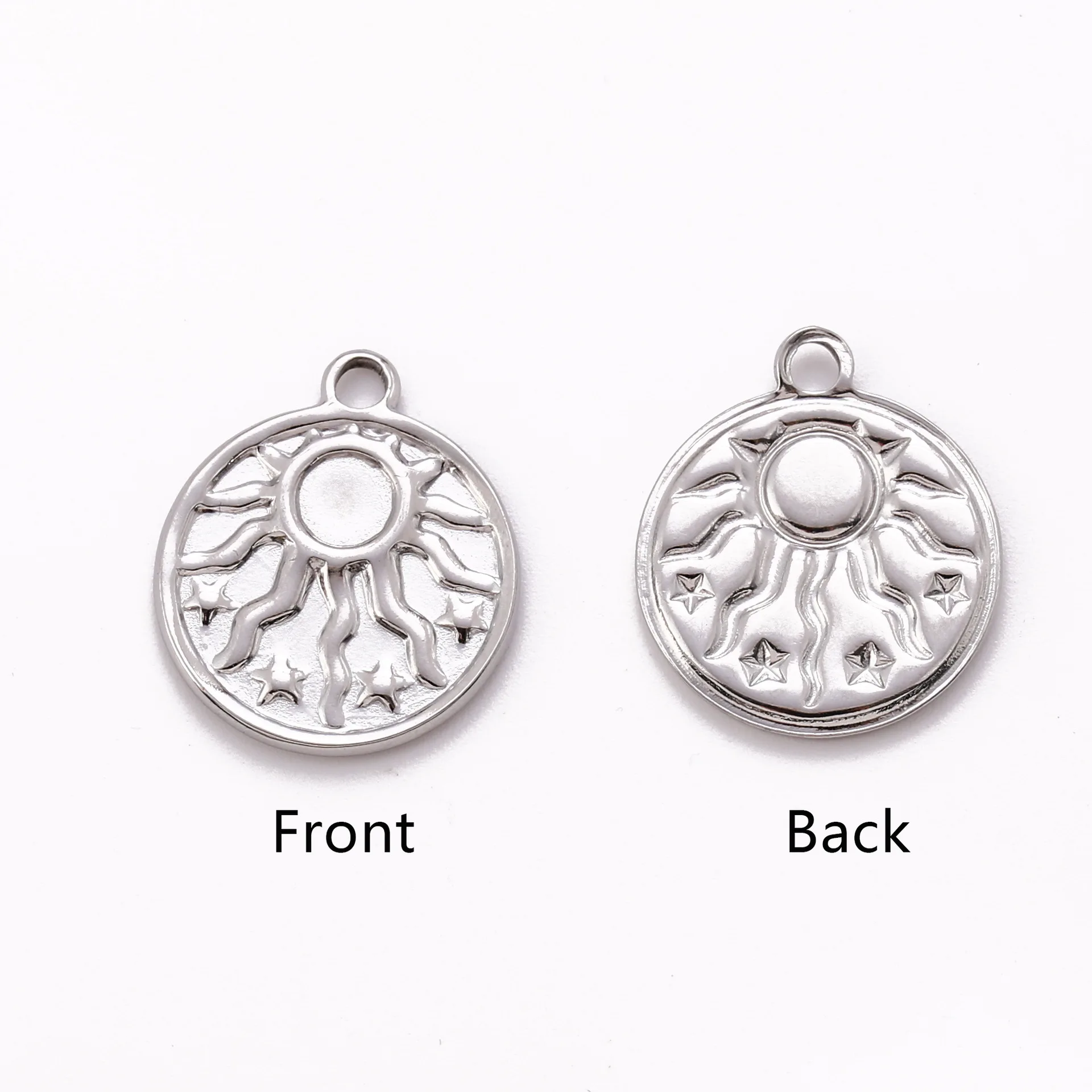 Stainless Steel Hydraulic Sun Star Pendant For Diy Necklaces Earrings Jewelry Accessories Supplies