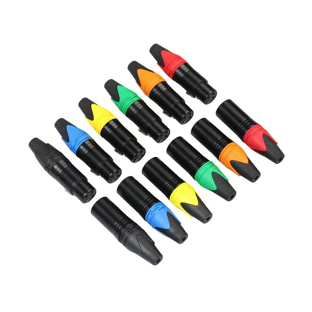 Colored 3 Pin Male To Female Jack XLR Connector