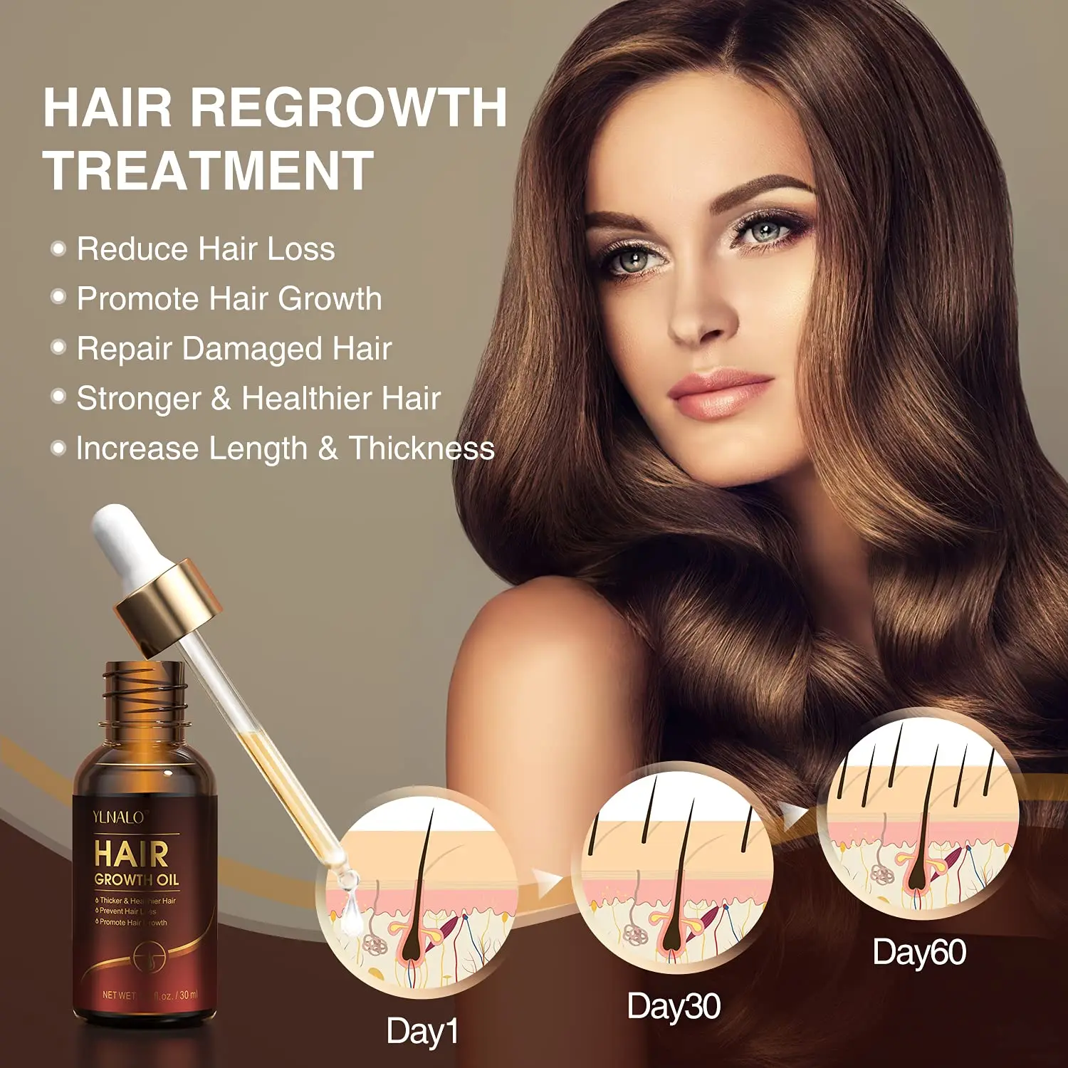Hot amazon sale Hair Growth Oil Regrowth Stop Hair Loss Biotin hair growth serum