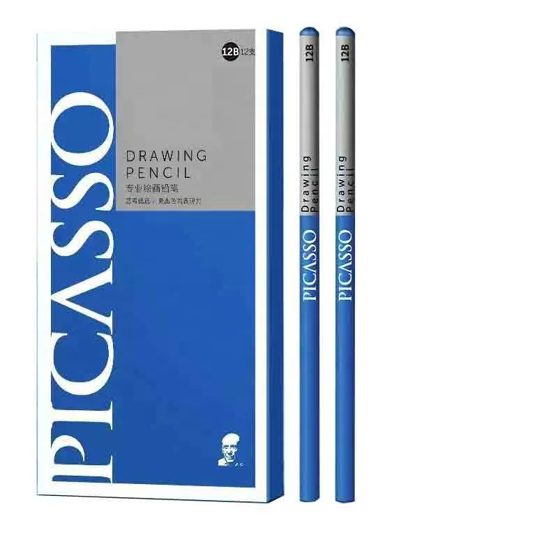 PICASSO 12B sketching art drawing  black wooden pencil