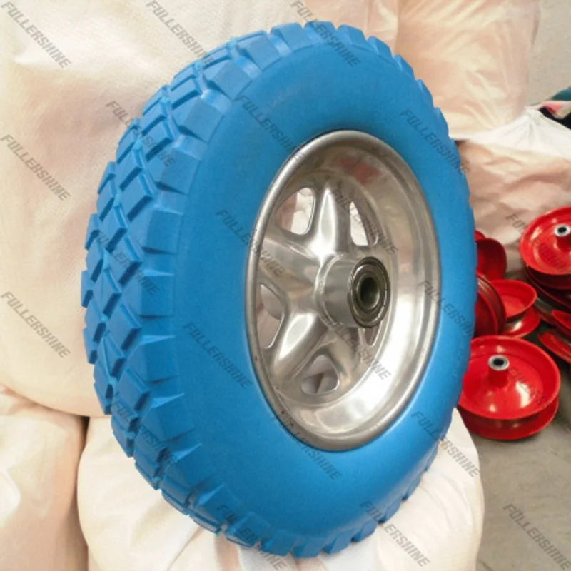 PU FOAM WHEEL 3.50-4 10 Inch 10x2 Solid Wheel Flat Free Rubber Tires