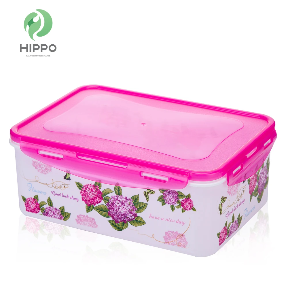 5 pcs different size customized rectangle plastic food container