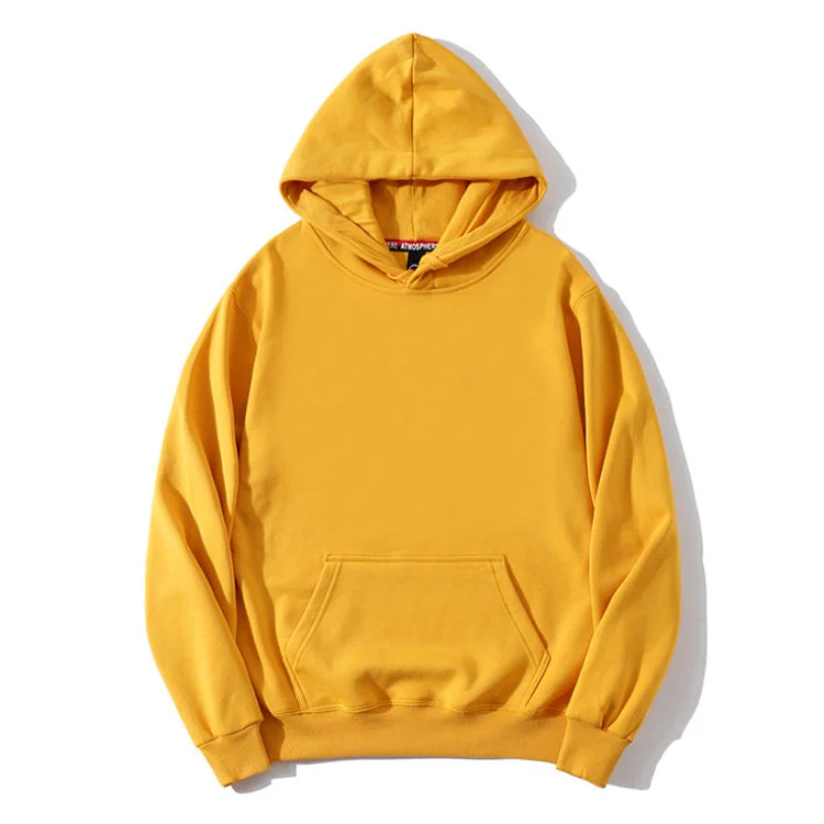 High Quality Colorful 100% Cotton Hoodies Custom Logo Plain Thick Heavyweight  Oversized Hoodies Pullover Blank Hoodies