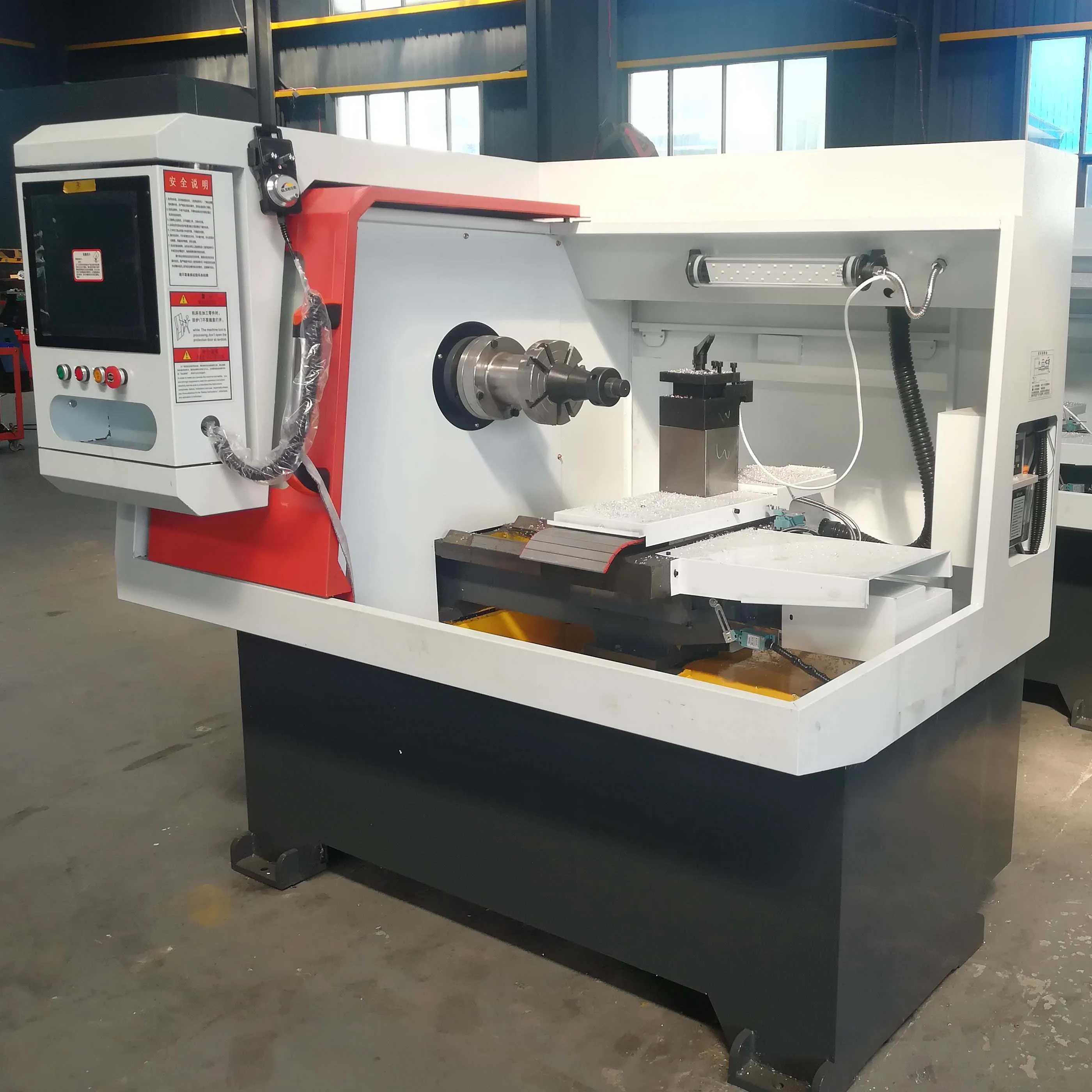 Automatic Aluminium Alloy Wheel Rim Diamond Cutting Machine Rim Refurbish CNC Lathe Rims Straightening Repair Machine