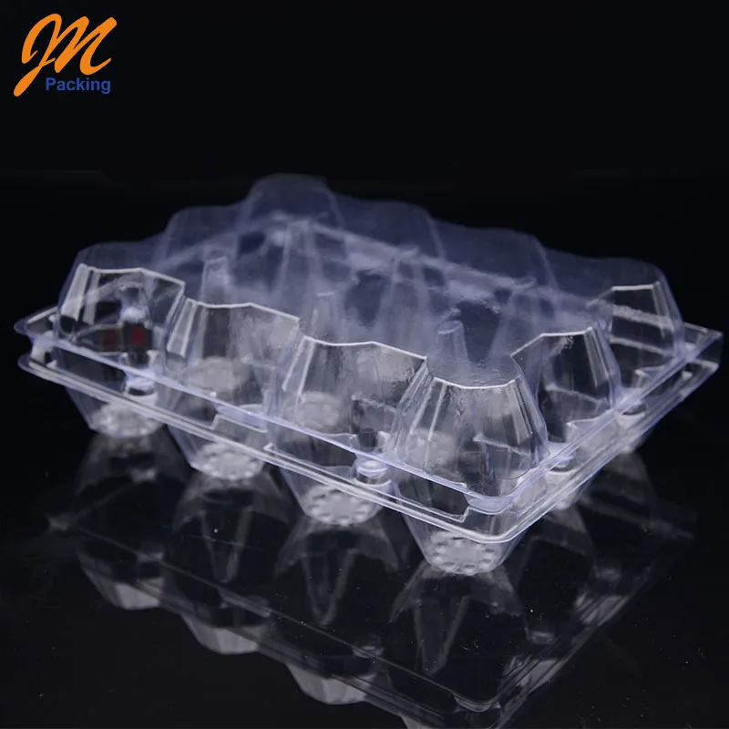 Оптовая продажа, одноразовый прозрачный пластиковый лоток для яиц из ПЭТ/ПВХ в блистере с 12 отверстиями