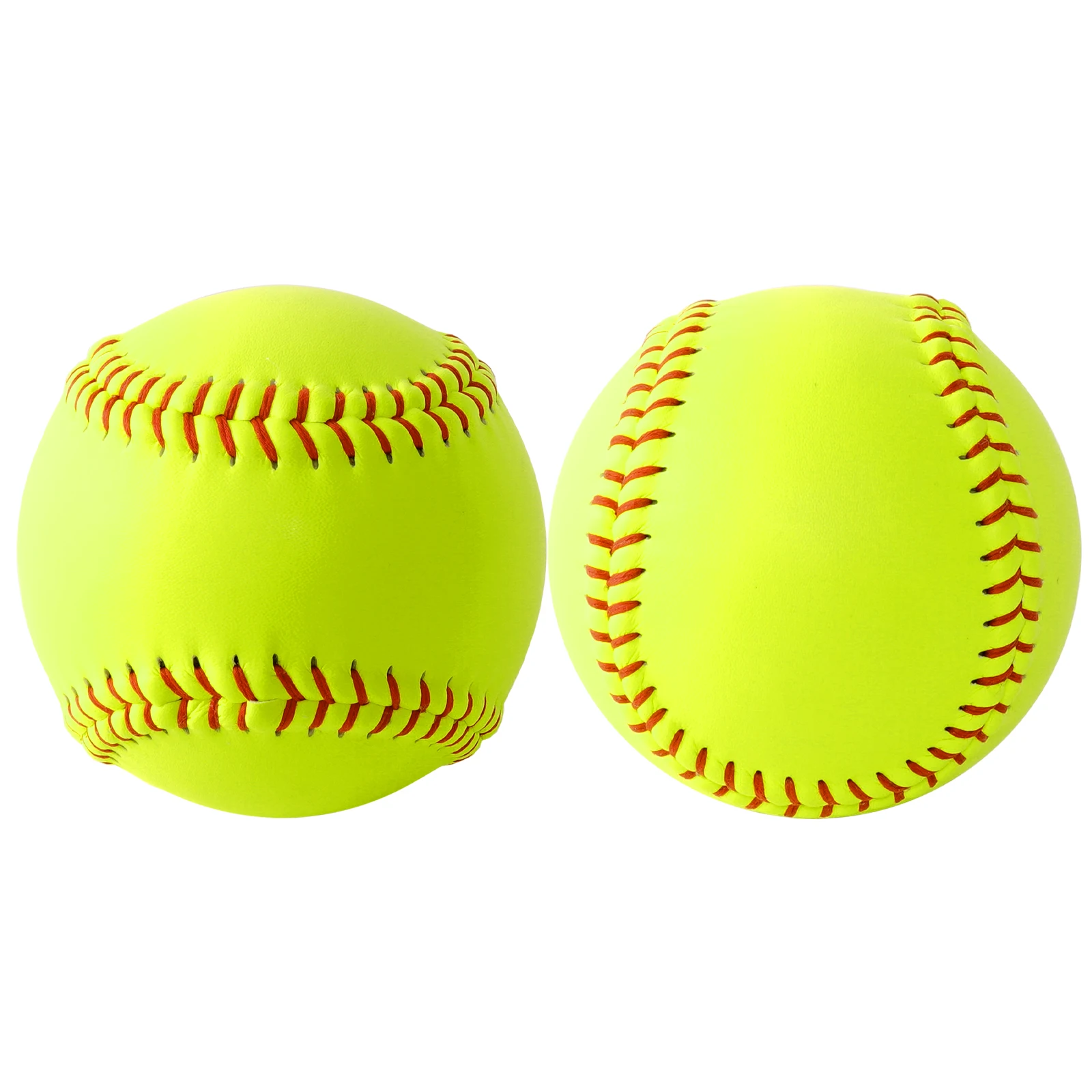 12 Inch Yellow Split Leather and Poly Core Softball Training Competition Ball 47 C.O.R MAX 375 LBS Sports Training Softball Ball