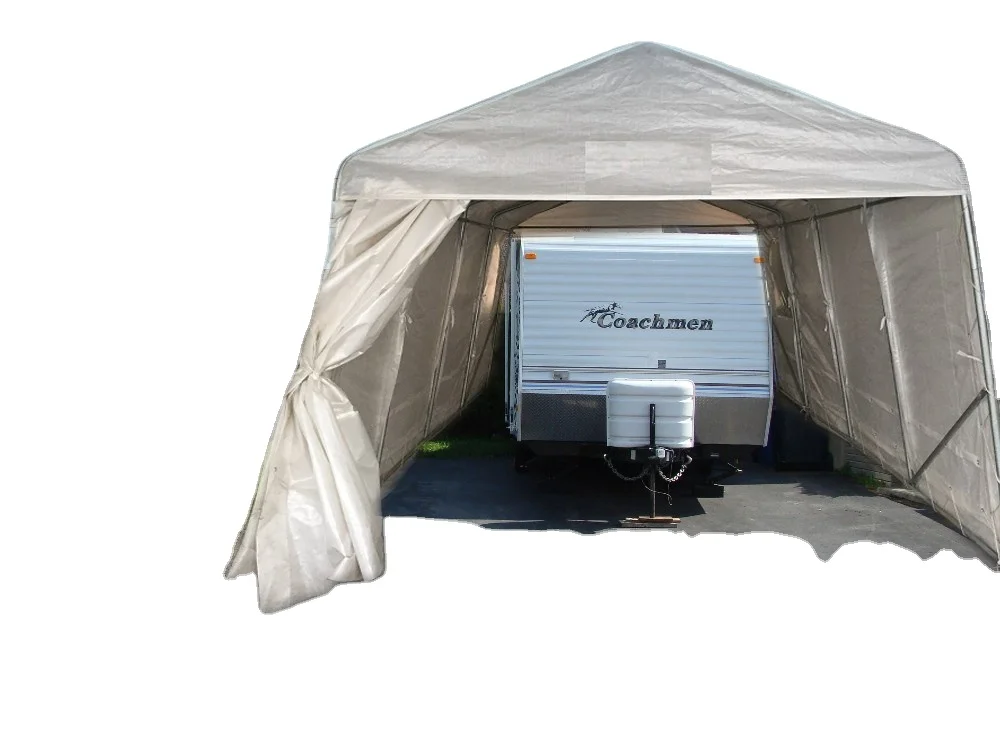 Patio 12 x 20-Feet Heavy Duty Carport, Car Canopy Shelter with Removable Side Panels, Doors and 8 Steel Legs