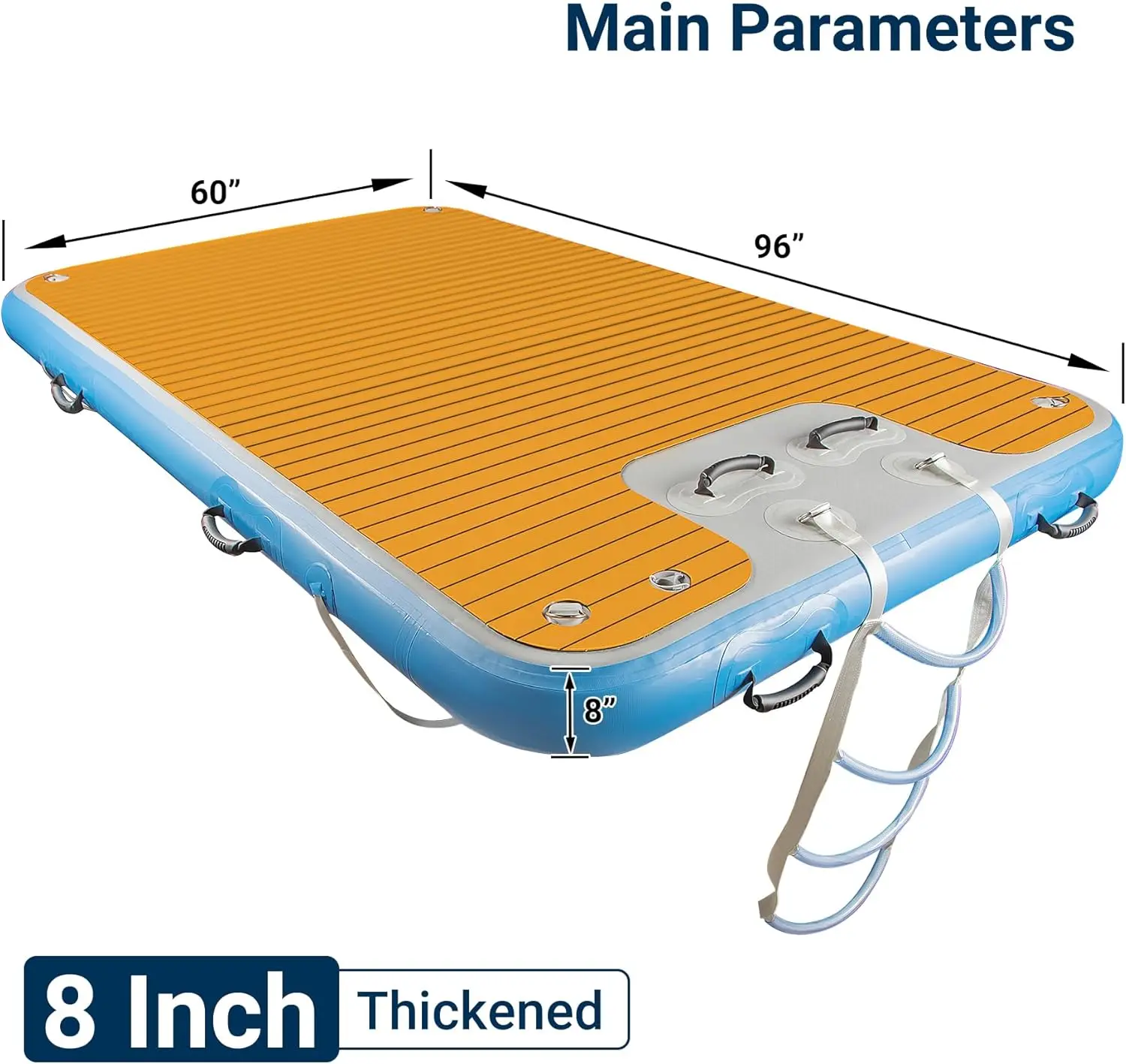 3m 4m Drop Stitch PVC Yacht Pontoon Dock Deck Floating Island Inflatable Water Platform for Lake