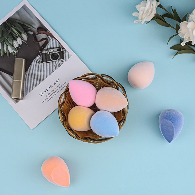 Wholesale Private Label Cosmetic Velvet Beauty Egg Super Soft Non-latex Beauty Sponge Puff Microfiber Makeup Sponge