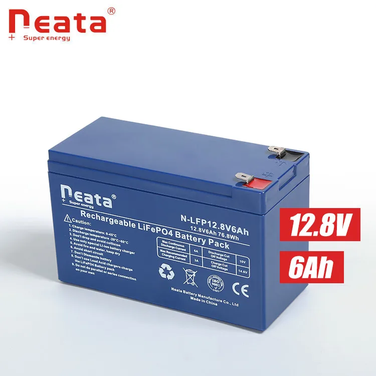 Neata Battery al litio LiFePO4 ricaricabile da 12V 6Ah 8ah per camper golf cart tosaerba pannelli solari campeggi