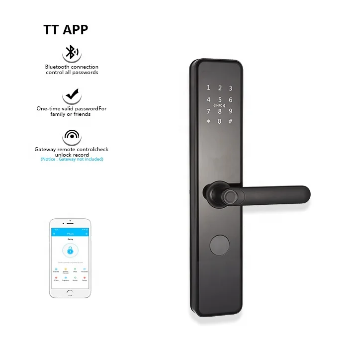 Wireless Wifi Electronic Mortise Door Locks Fingerprint Remote WiFi Waterproof Smart Door Locks APP Lock
