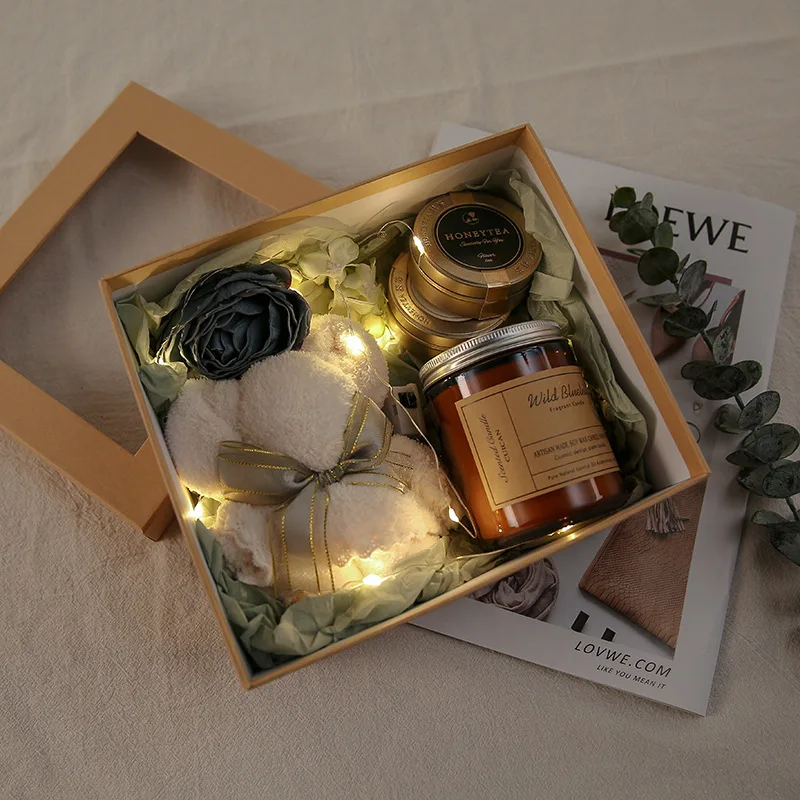 Becan Paper Packing Bouquet Flower Cup Gift Box Luxury Ribbon Perfume Gift Box Cosmetics Gift Box With Windows