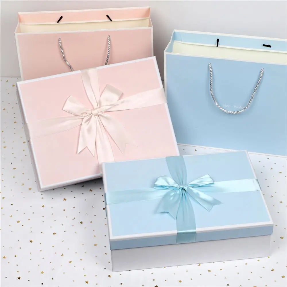 Christmas bow ribbon birthday gift box Underwear silk scarf wrapped gift box hand gift box