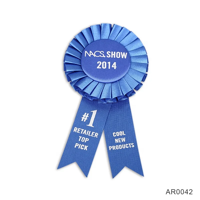 Wholesale Custom Satin Ribbon Rosette Award Badge Corsage