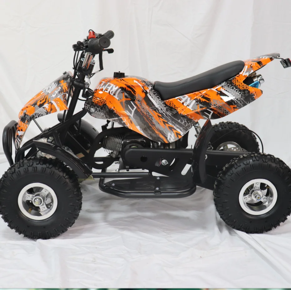 Automatic Quad Bike 2 Stroke Four Wheeler Mini Moto 50cc Chain Drive 47cc 49cc Kids Mini Quad Atv 4 Wheel Gasoline Bike 50CC 12V