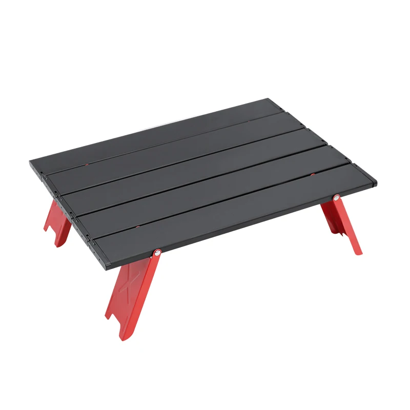Mini Black Outdoor Table Aluminum alloy Folding Table Furniture Barbecue Camping Tent Household Bed Collapsible Computer Desk