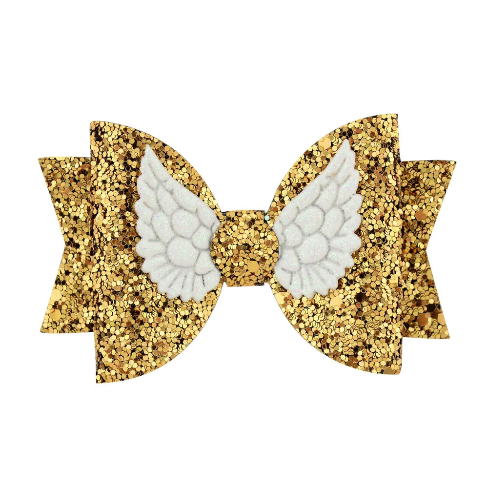 Sequined leather hairpin  Hair Bows for Babies Girls Pencil Back To School Glitter Bow Hair Clips  Accessories Children