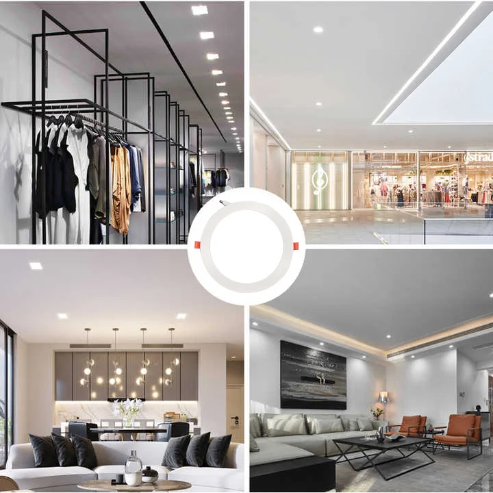 12w 18w 24w Aluminum Square Pin Color Potlight Dimmable Panel Round Led Ceiling Light Fixture For Bedroom Lamp