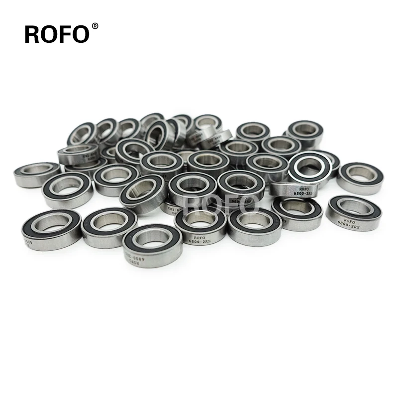 ROFO 6800 2RS/ZZ 10*19*15 mm Stainless Steel Hybrid Zirconia Full Corrosion Resistant Deep Groove Ball Bearing 6800